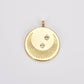 Gold Filled Crescent Moon Charm Disc CZ Micro Pave