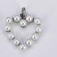 Dainty Heart Pearl Charm in Silver