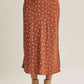 Hailey Satin Polka Dot Skirt in Burnt Orange