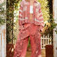 Kristina Floral Embroidered Joggers in Dried Apple