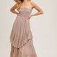 Alicia Smocked Strapless Tiered Dress