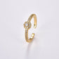 Round Small Solitaire Ring Adjustable