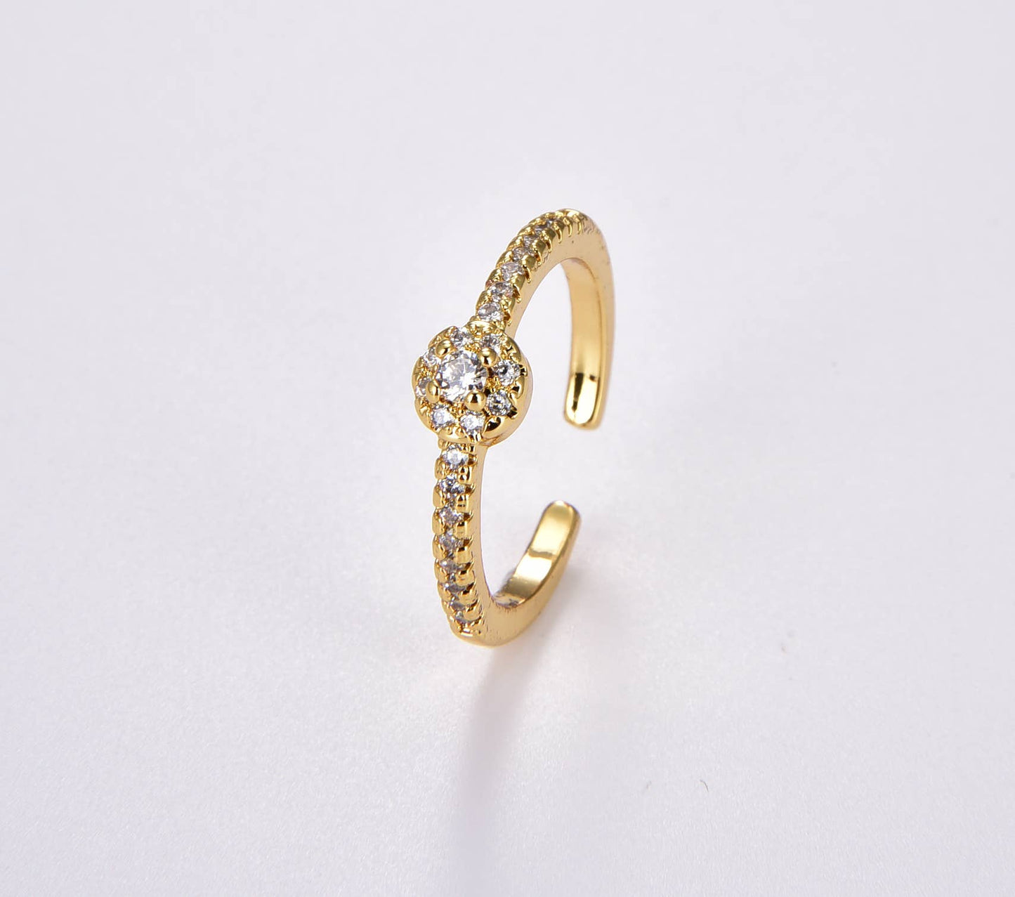 Round Small Solitaire Ring Adjustable