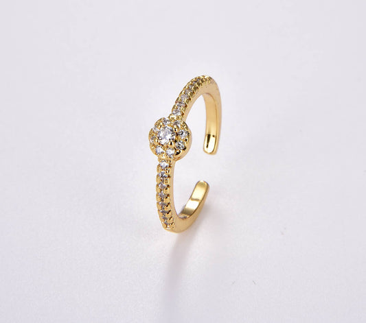 Round Small Solitaire Ring Adjustable
