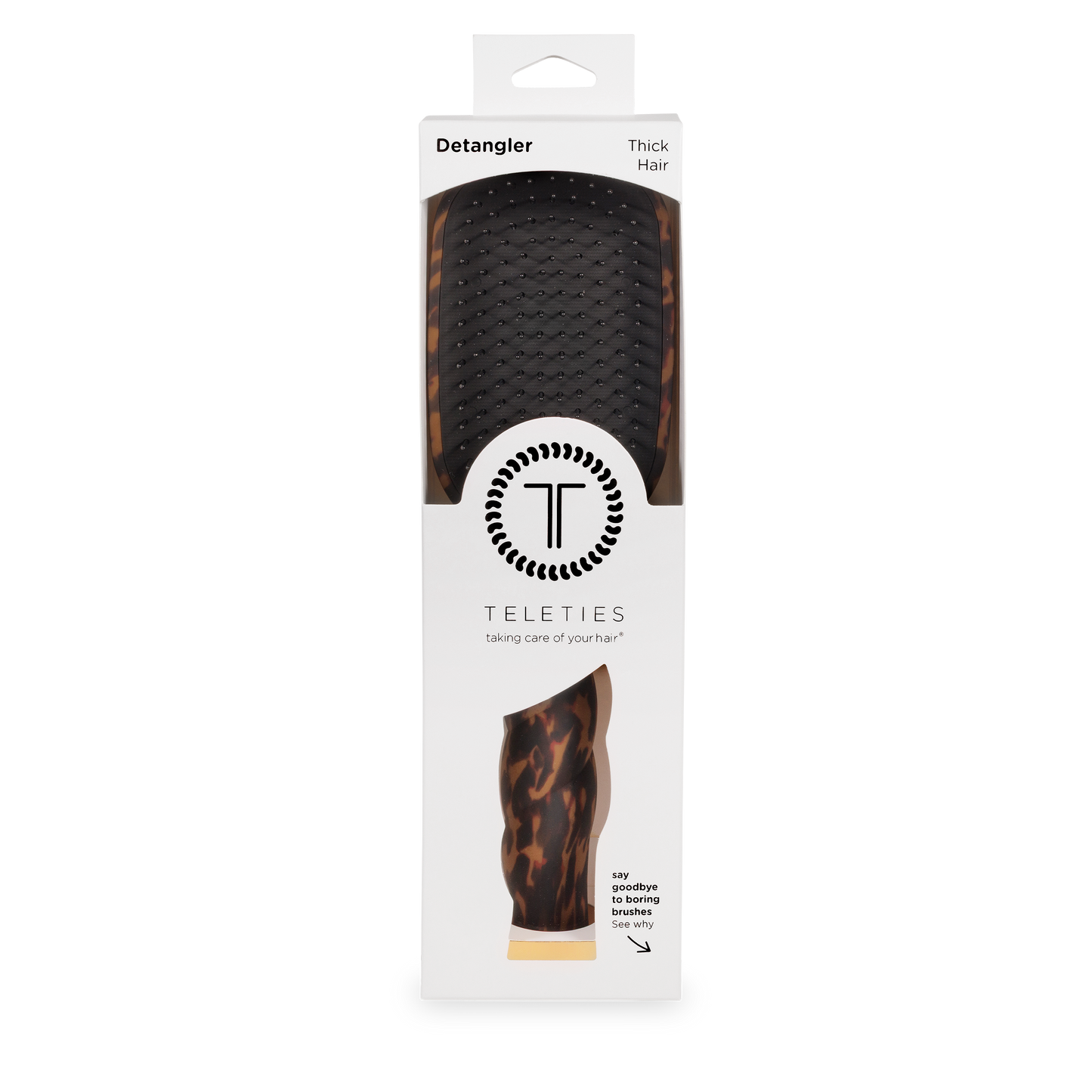 Detangler Hair Brush for Thick Hair in Tortoise