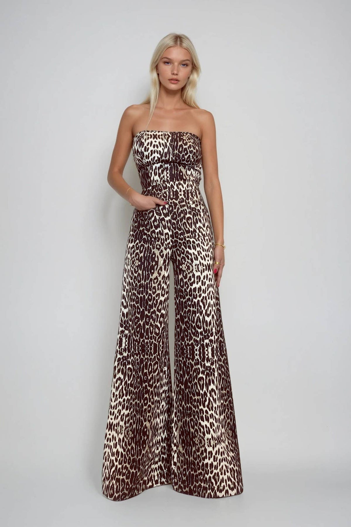 Cassandra Wide Leg Leopard Jumpsuit