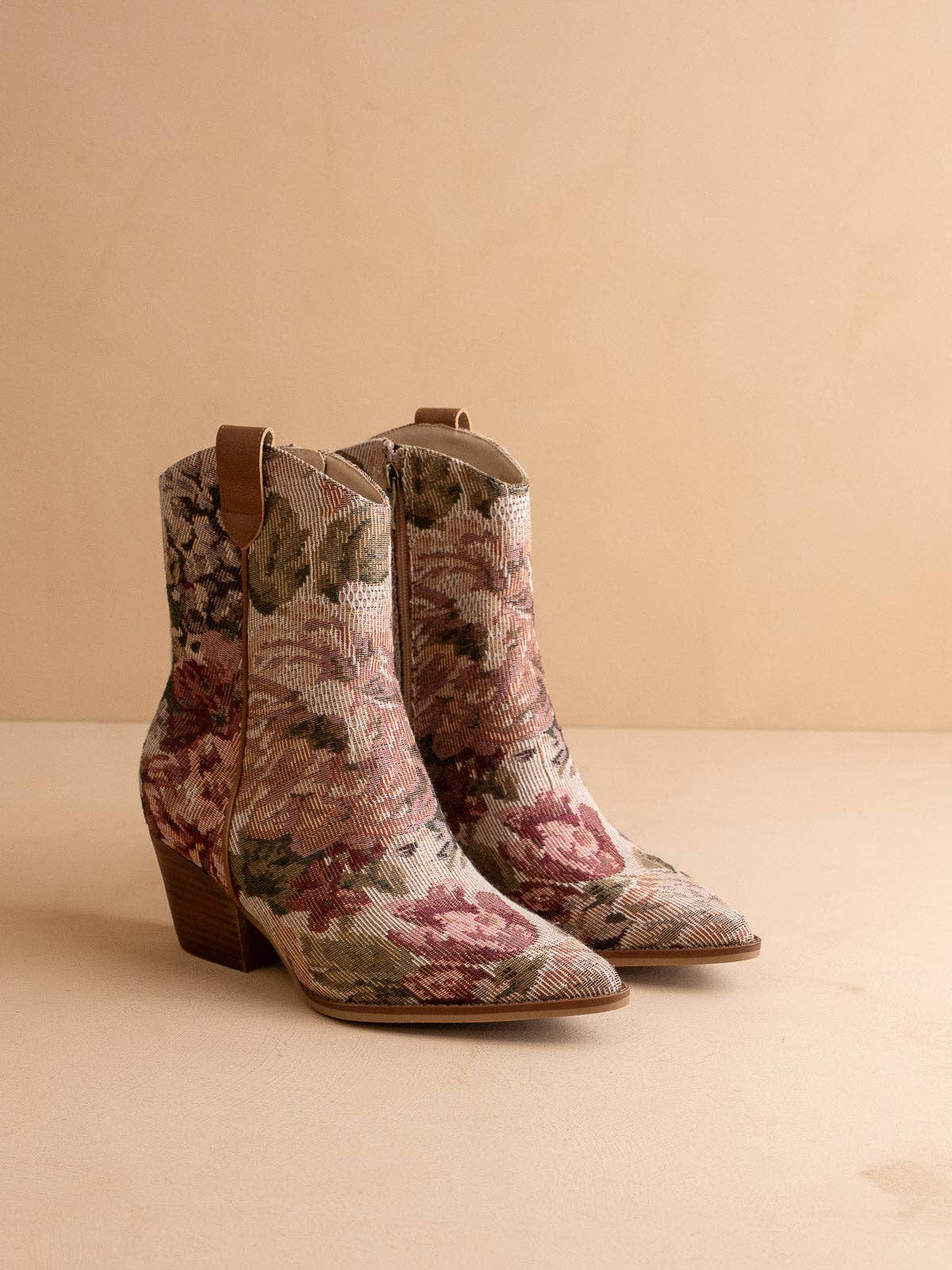 The Karina Mauve Tapestry Fall Bootie