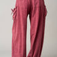 Julia Washed Cargo Pants in Burgundy