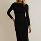 Marah Black Long Sleeve Maxi Dress in Black