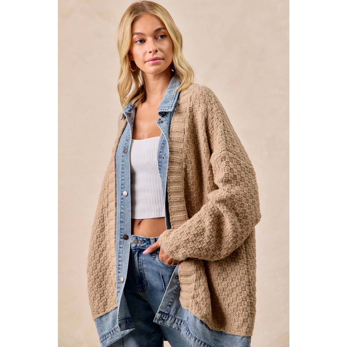 Katelynn Washed Denim Maxi and Match Cadigan
