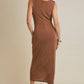 Kenna Cowl Neck Sleeveless Maxi Dress in Latte