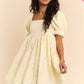 Lexi Flower Balloon Sleeve Mini Dress in Plus Size