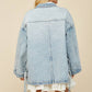 Adeline Boho Side Tie Oversized Denim Jacket