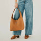 Haddie Hobo Vegan Leather Tote in Cream
