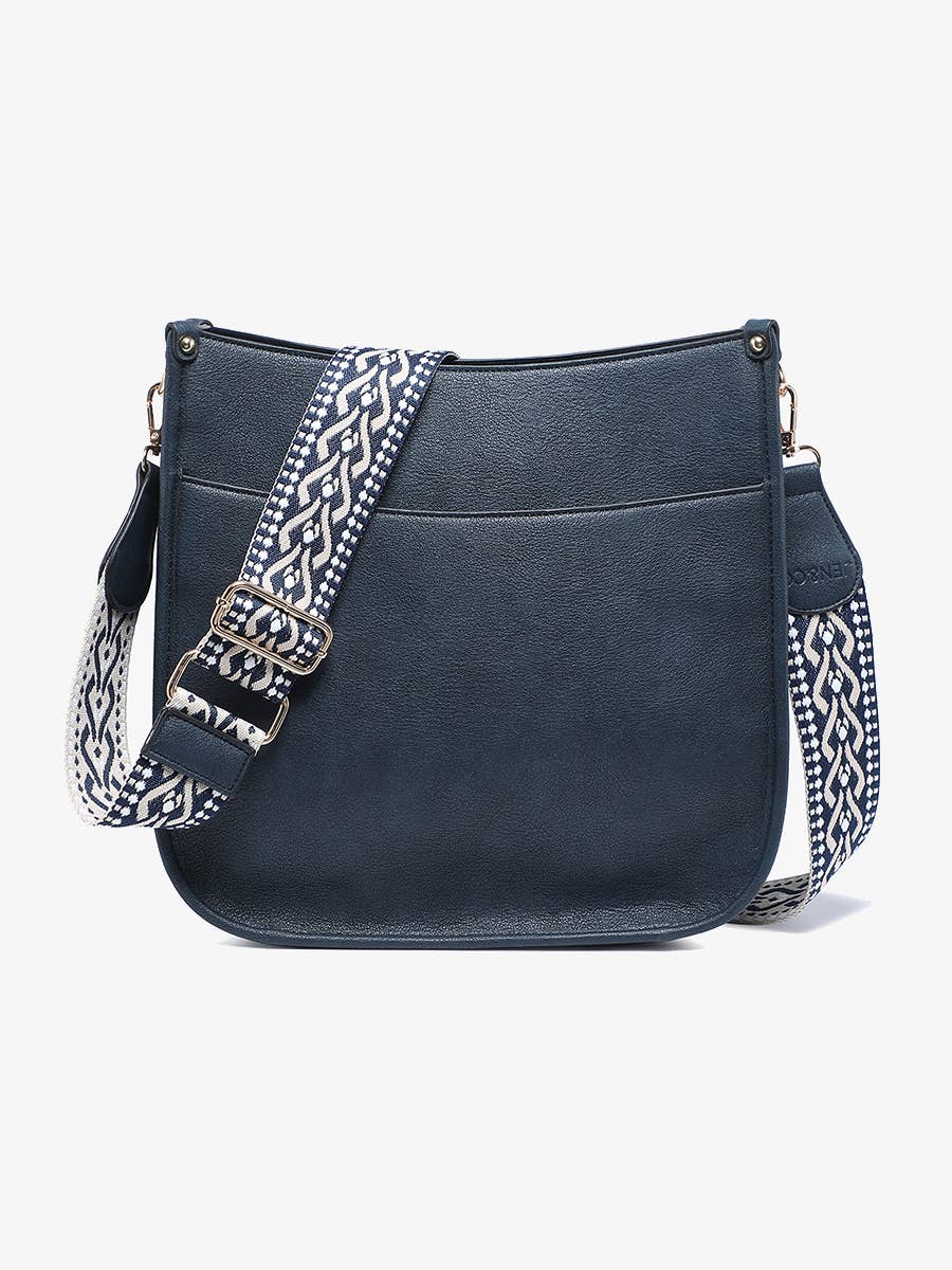 Navy Chloe Crossbody with Guitar Strap
