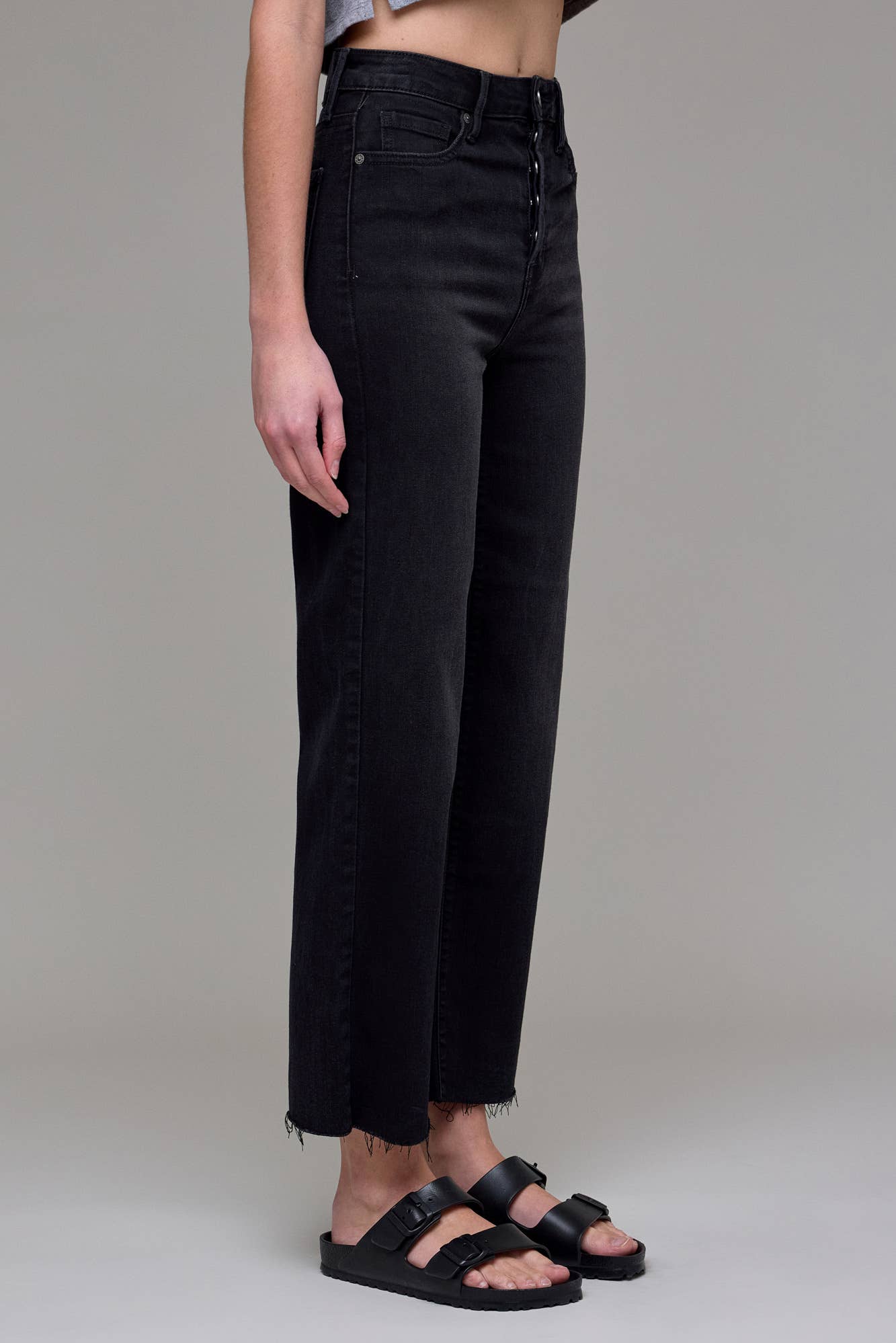 Black Hidden Denim Clean Stretch Straight Leg Jeans