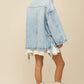 Adeline Boho Side Tie Oversized Denim Jacket