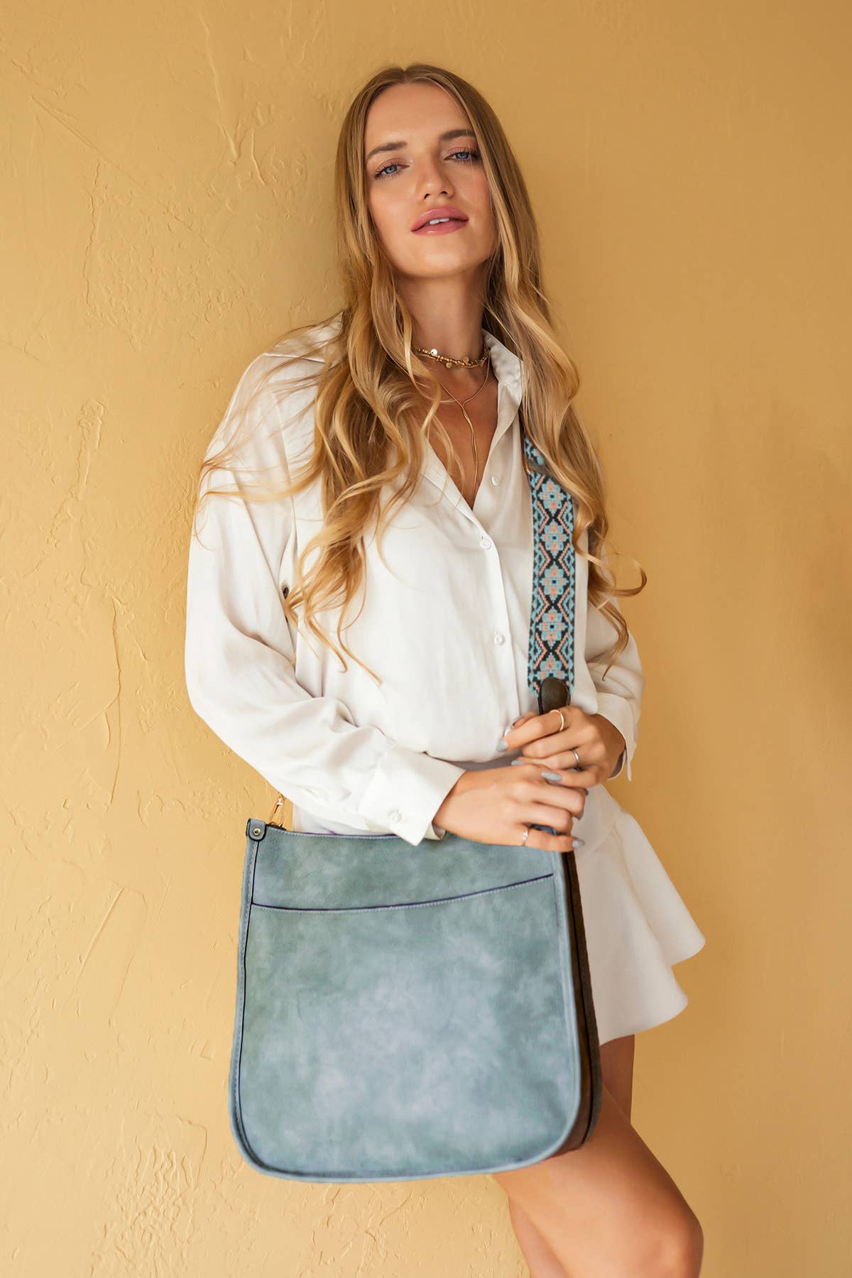 Black Chloe Crossbody with Guitar Strap