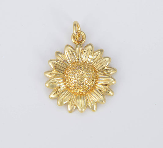 Dainty Sunflower Charm in Gold