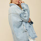 Adeline Boho Side Tie Oversized Denim Jacket
