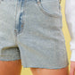 Lucie Studded Scatter Mid Rise Stretch Denim Shorts