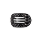 Flat Round Hair Clip | Small | Jet Black Quilted