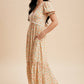 Amanda Floral Button Down Maxi Dress in Peony