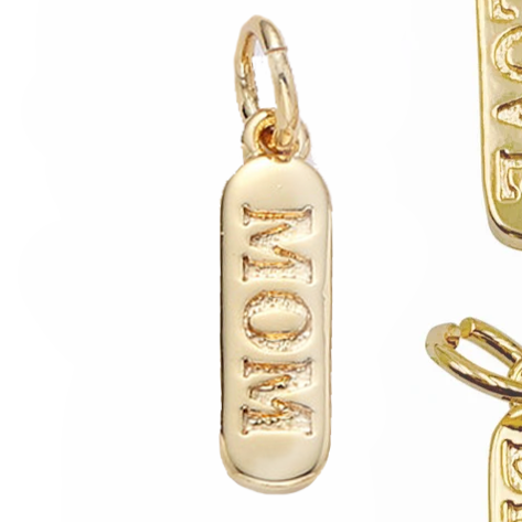Gold Filled Pill Bar Pendant Mom