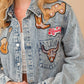 Lucy Washed Snap Up Rodeo Denim Jacket
