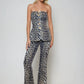 Ambria Leopard Print Stretch Denim Tube Top