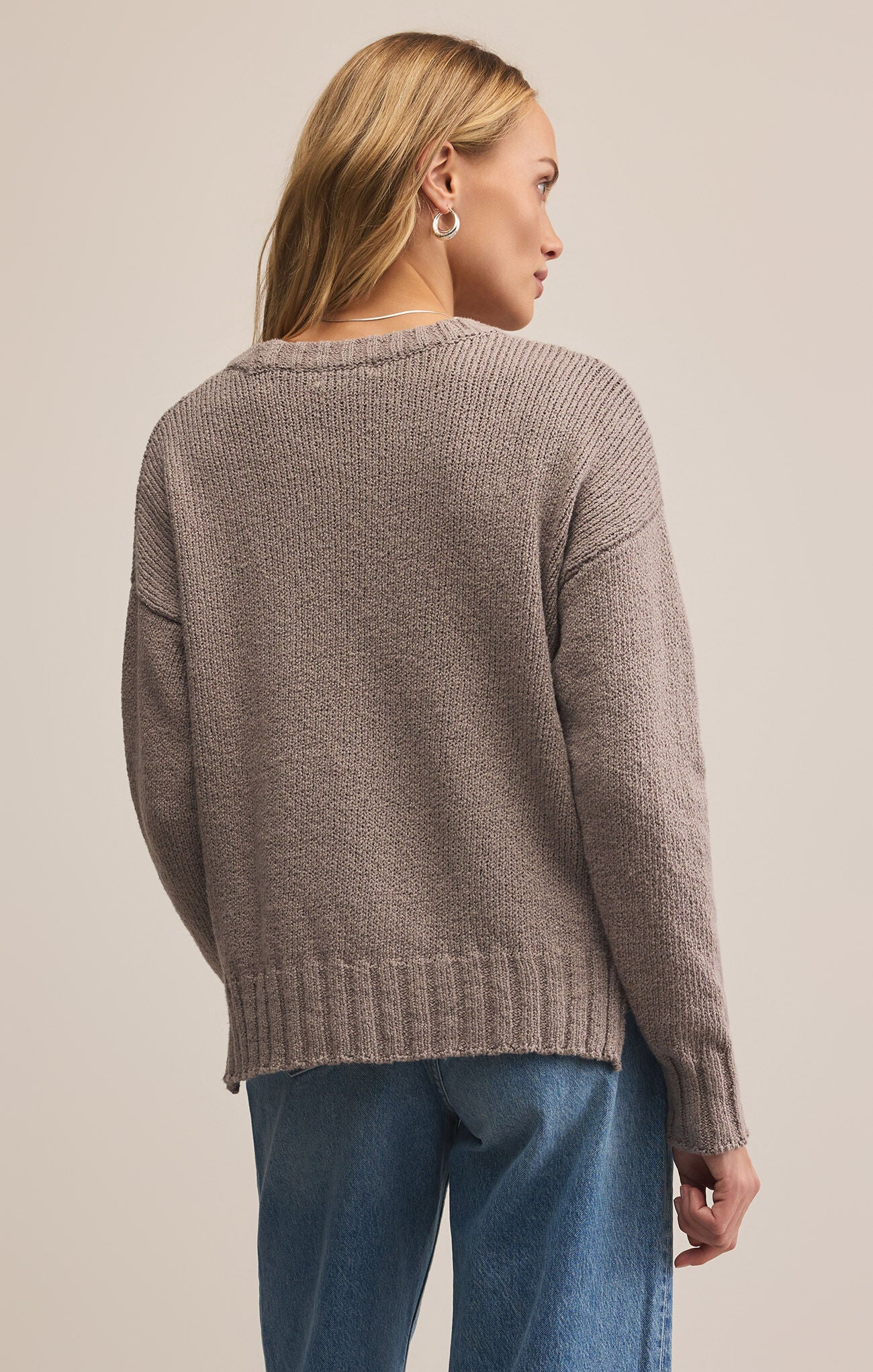 Beck Textured Sweater in Light Tavern