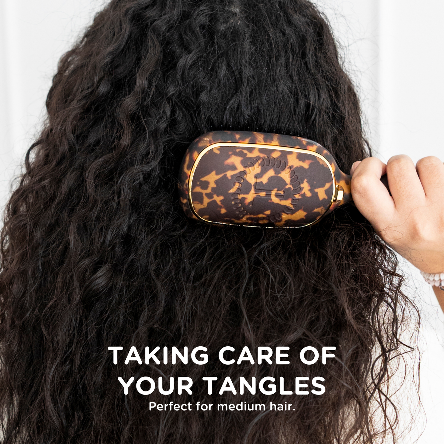 Teleties Detangler Hair Brush for Medium Hair in Tortoise