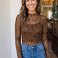 Meghan Floral Sheer Mesh Blouse