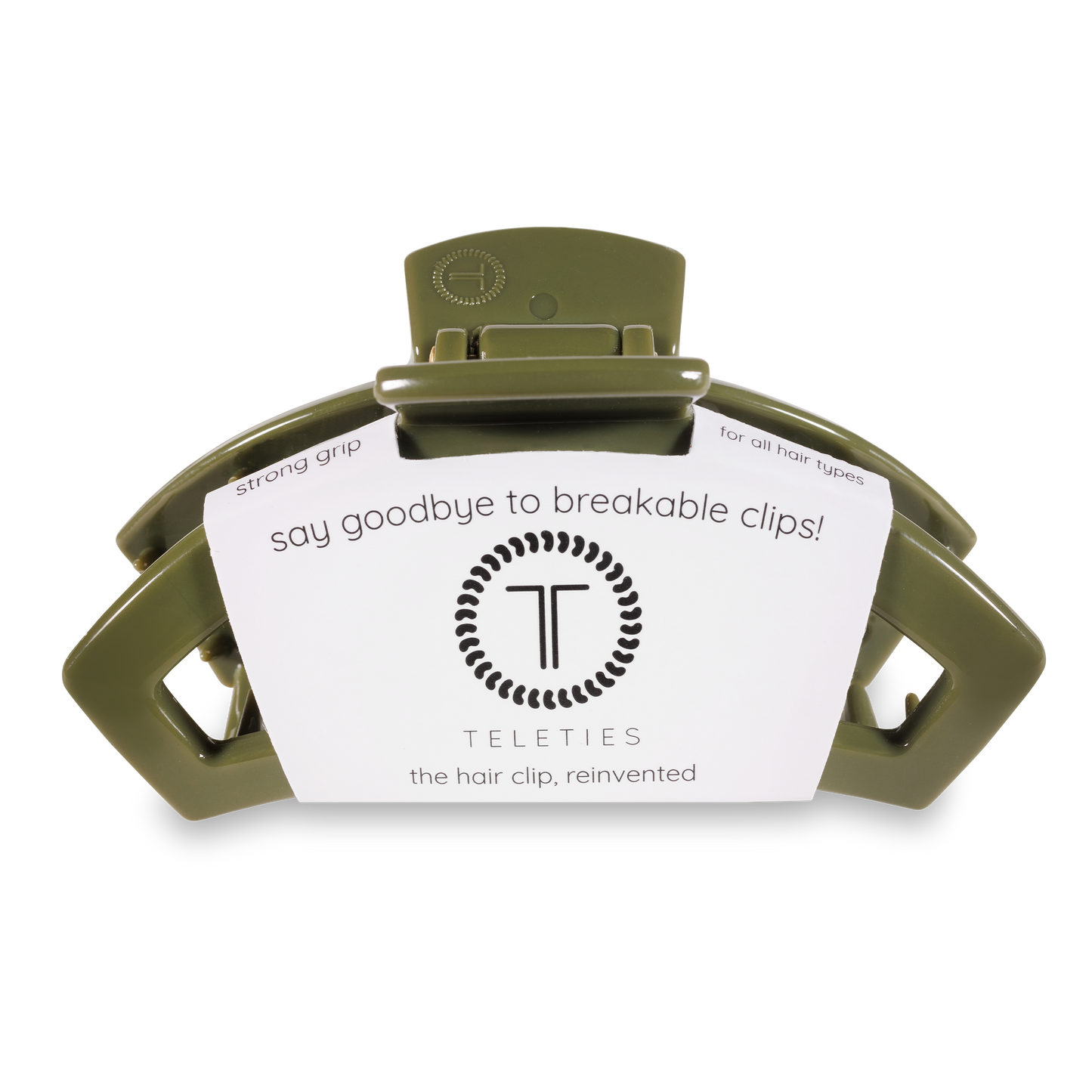 Large Olive Open Hair Clip