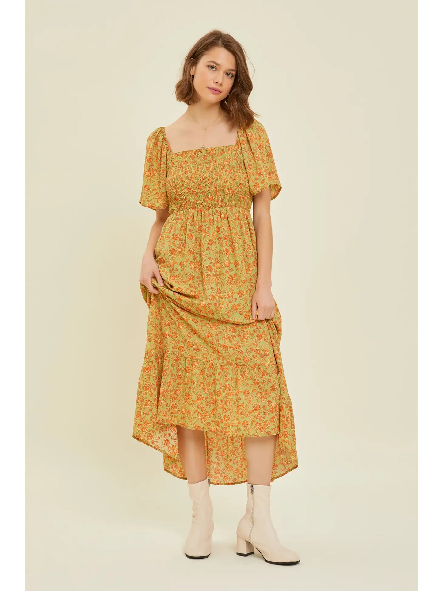 Jerika Olive Midi Convertible Dress in Plus