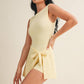 Sleeveless Wrap Tie Front Dress in Lemon