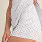 White Polka Dot Print Lace Trim Ruffle Mini Dress