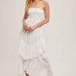 Alicia Smocked Strapless Tiered Dress