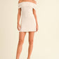 Taren Foldover Mini Ivory Dress with Lining