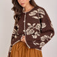 Julia Floral Patterned Cardigan in Mocha