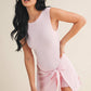Sleeveless Wrap Tie Front Dress in Lemon