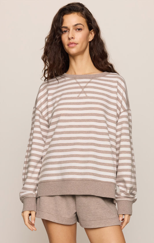 The Everyday Striped Crew in Heather Ash