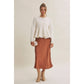 Hailey Satin Polka Dot Skirt in Burnt Orange