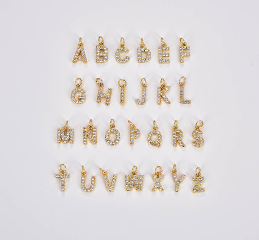 Gold Initial Charms A-Z