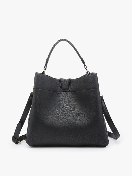 Tati Satchel with Shoulder Strap in Black