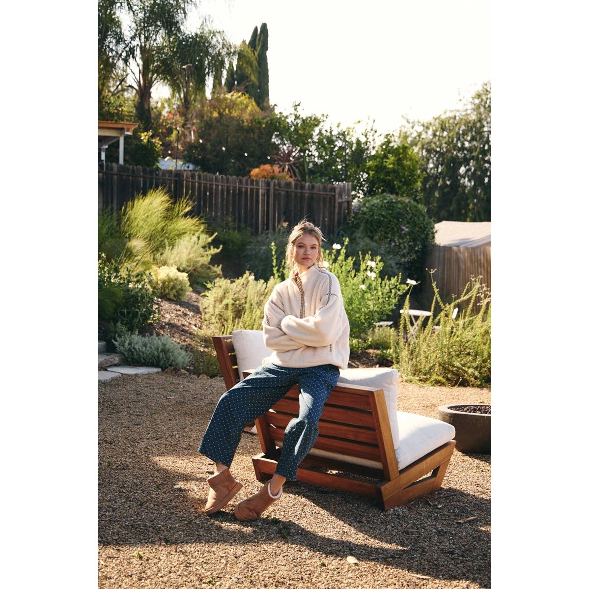 Morgan Gingham Sherpa Half Zip Pull Over