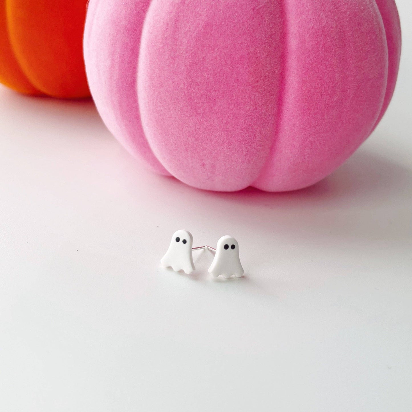 Itty Bitty Spooky Studs in Polymer Clay Ghosts