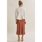 Hailey Satin Polka Dot Skirt in Burnt Orange