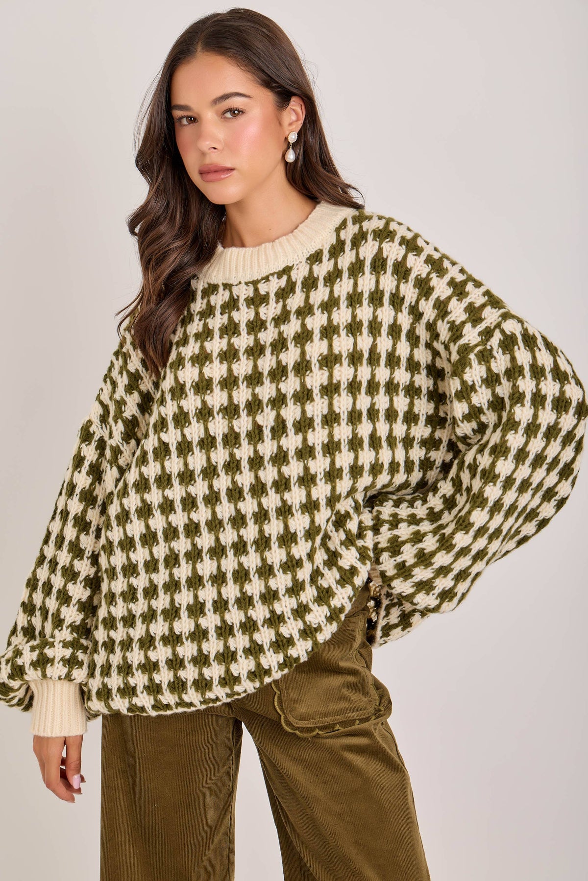 Laura Chunky Textured Sweater in Brown