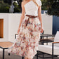 Joni Floral Ruffled Mesh Skirt in Ecru